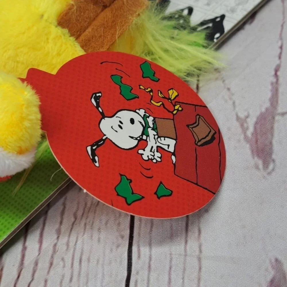 3pc Peanuts Snoopy, Charley,  Woodstock Dog Toy Christmas Plush‎ Squeaks